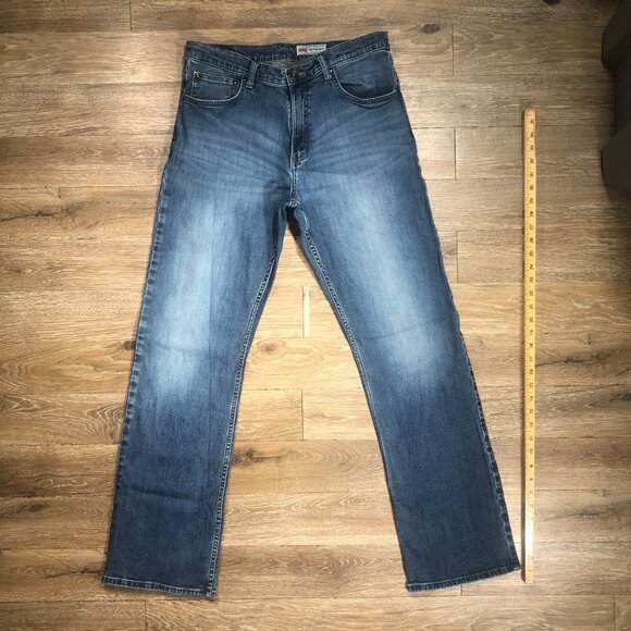 Wrangler Relaxed Boot Jeans Mens Tag 32x32 Stretch Medium Actual 33x32 - Picture 3 of 8